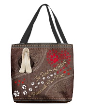 Afghan-Hound-dog-the-road-to-my-heart All-over Tote back