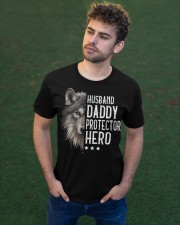 Wolf Husband Daddy Protector Hero - For Husband Classic T-Shirt apparel-classic-tshirt-lifestyle-front-43