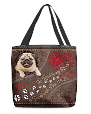 Pug-dog-the-road-to-my-heart All-over Tote front
