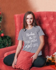 Rockin' the dog mom and aunt life Ladies T-Shirt lifestyle-holiday-womenscrewneck-front-2