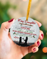 Never Forget That I Love You - Mom To Daughter Circle ornament - single (porcelain) aos-circle-ornament-single-porcelain-lifestyles-09