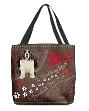 Pyrenean-Mastiff-dog-the-road-to-my-heart All-over Tote back