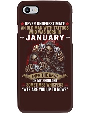 Tattos Old Man born in january Phone Case tile
