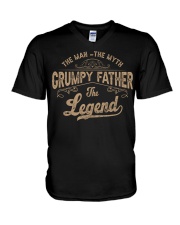 Grumpy Father The Man The Legend - For Dad V-Neck T-Shirt tile