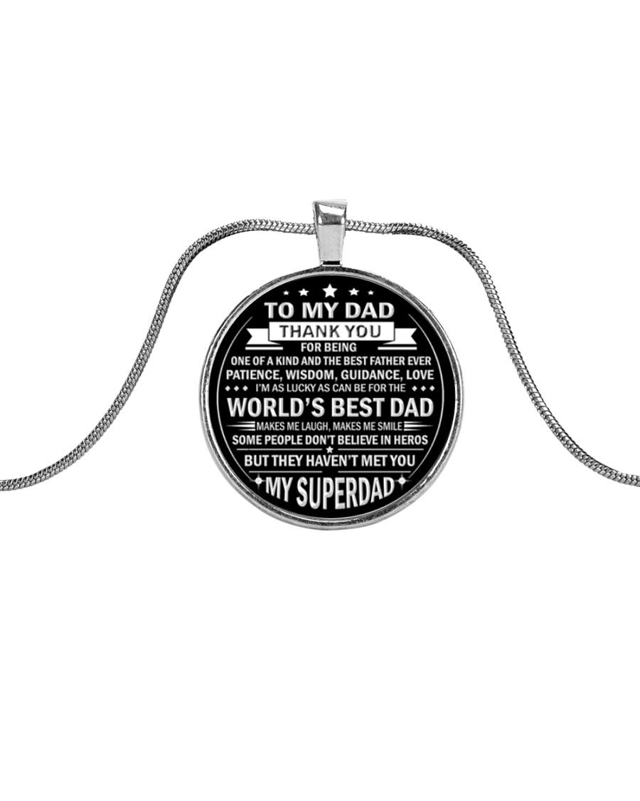 Best Father's Day Gift for Dad Father Step Dad Metallic Circle Necklace