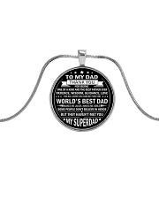 Best Father's Day Gift for Dad Father Step Dad Metallic Circle Necklace front