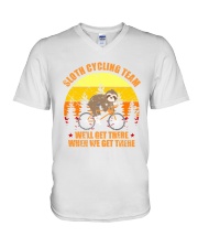 Sloth Cycling Team Cyclist Bicycle MTB V-Neck T-Shirt thumbnail