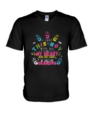 HE CALL ME GRANDPA AUTISM AUTISM DAY SHIRT V-Neck T-Shirt thumbnail
