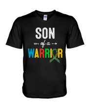 SON OF A WARRIOR AUTISM AWARENESS DAY SHIRT V-Neck T-Shirt thumbnail