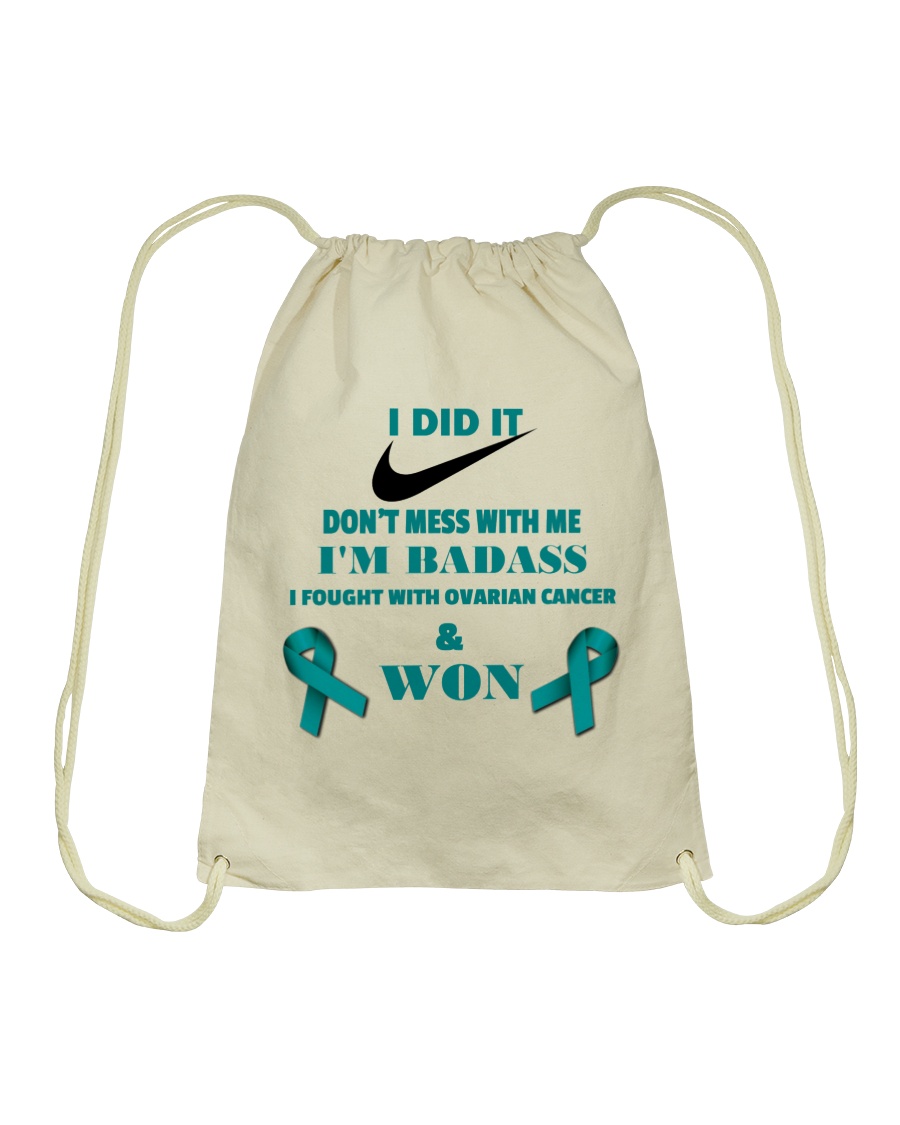 I Beat Ovarian Cancer Drawstring Bag