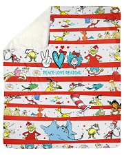 Peace Love Reading Sherpa Fleece Blanket - 50" x 60" thumbnail