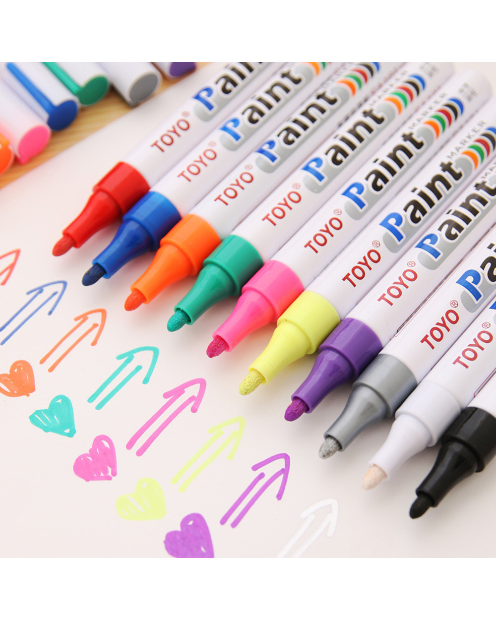 1Pcs Waterproof Color Markers Durable White Markers Pneumatic Markers Rubber Fabric Metal Paint Permanent Face Paint M template