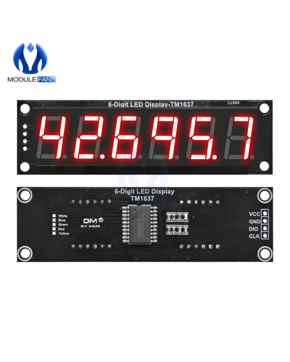 Tm1637 Led Display Module 0.56 Inch 6 Digital Led Indicator Tube For Arduino Red Green Blue Yellow White template