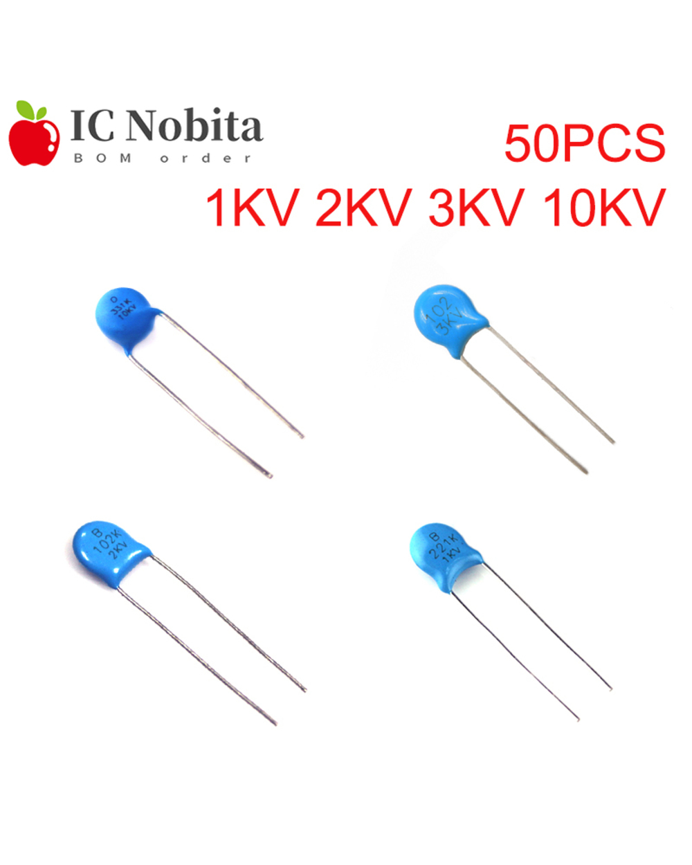 50Pcs 1Kv 2Kv 3Kv 10Kv Ceramic Capacitor 1000V 2000V 3000V 1Nf 10Nf 12Pf 15Pf 22Pf 27Pf 33Pf 47Pf 56Pf 68Pf 82Pf High V template