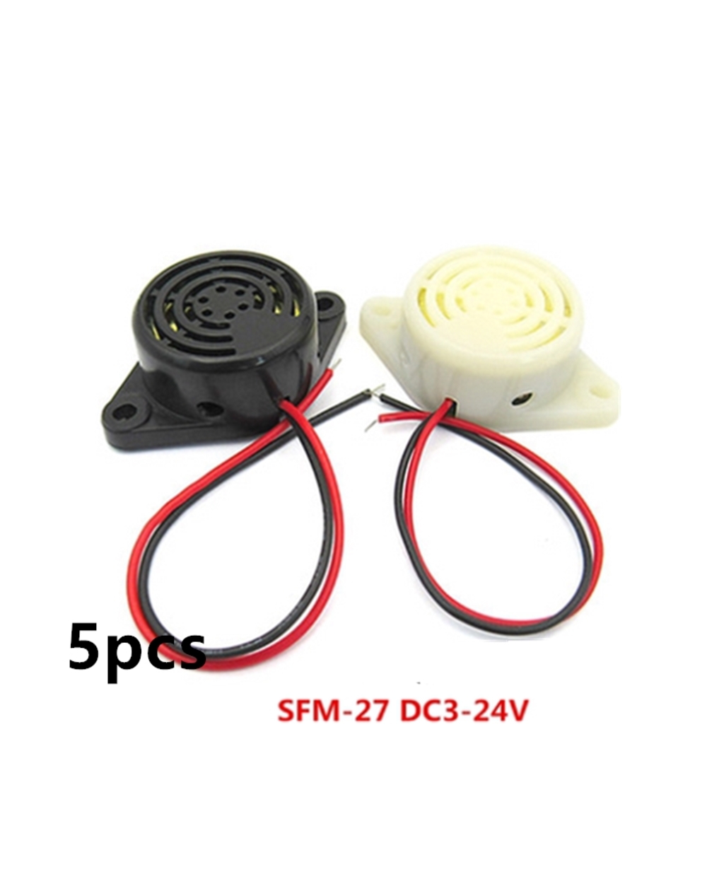 5Pcs/Lot High-Decibel Alarm Sfm-27 Dc3-24V Continuous Sound Buzzer Buzzer Black White template