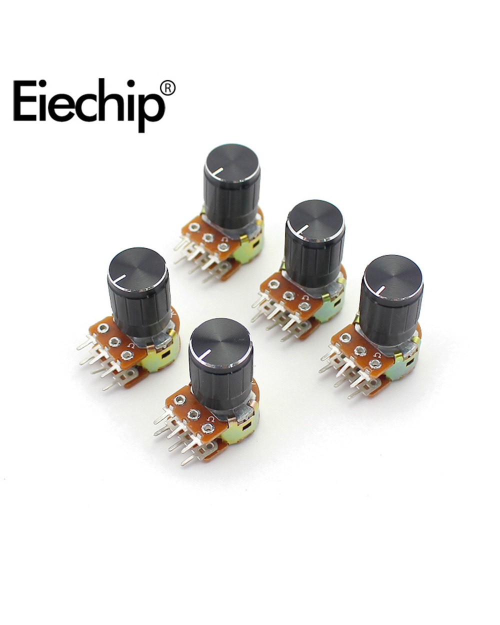 5 Sets Wh148 Linear Taper Rotary Potentiometer With Alloy Knob Cap Kit 15Mm 6 Pin B1k 2K 5K 10K 20K 50K 100K 250K 500K template