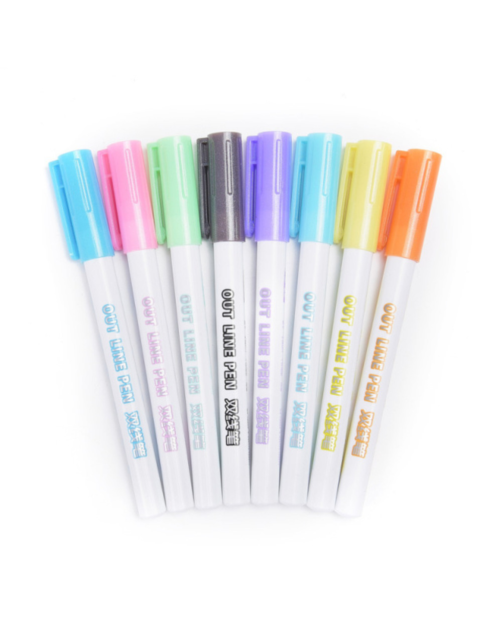 12 Pcs/Set Art Sketching Markers Drawing Watercolor Set Double Line Highlighter Paint Brush Pen School Supplies Station template