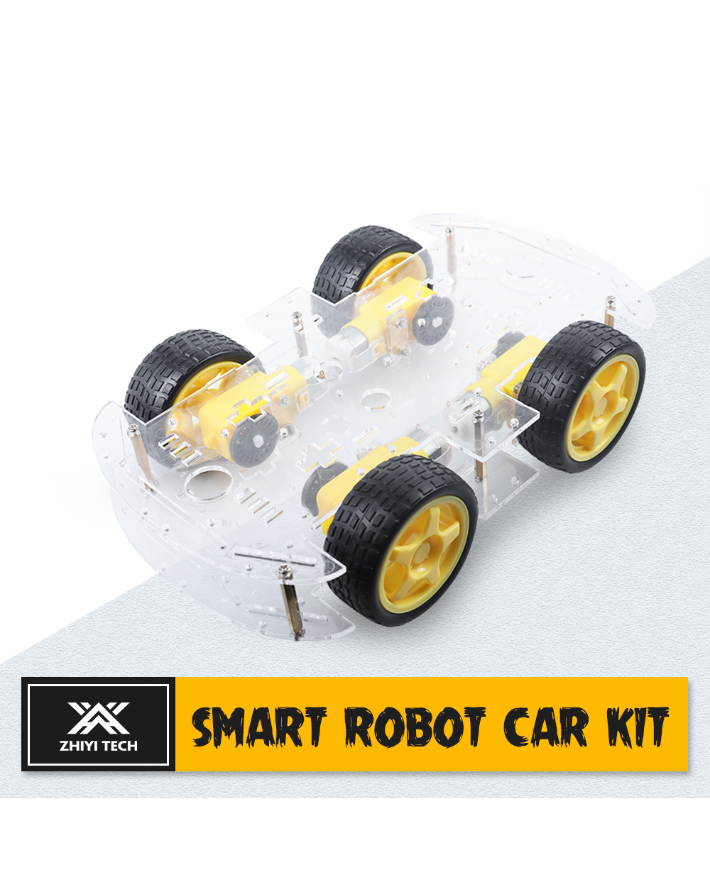 Zhiyitech 4Wd Tt Motor Robotics Kits Toy Car Acrylic Chassis For Arduino Stem Programming Project template