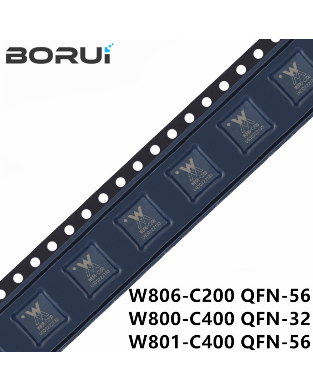 2Pcs W806 W801 W800 Microcontroller Ic Chip 32-Bit Wifi Bluetooth-Compatible Dual-Mode Soc Mcu W806-C200 W800-C400 Qfn- template