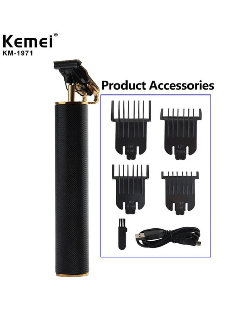 Kemei Electric Hair Clipper Oil Head Carving Electric Clipper Rechargeable Razor Hair Salon Dedicated Hair Clippers Tri template