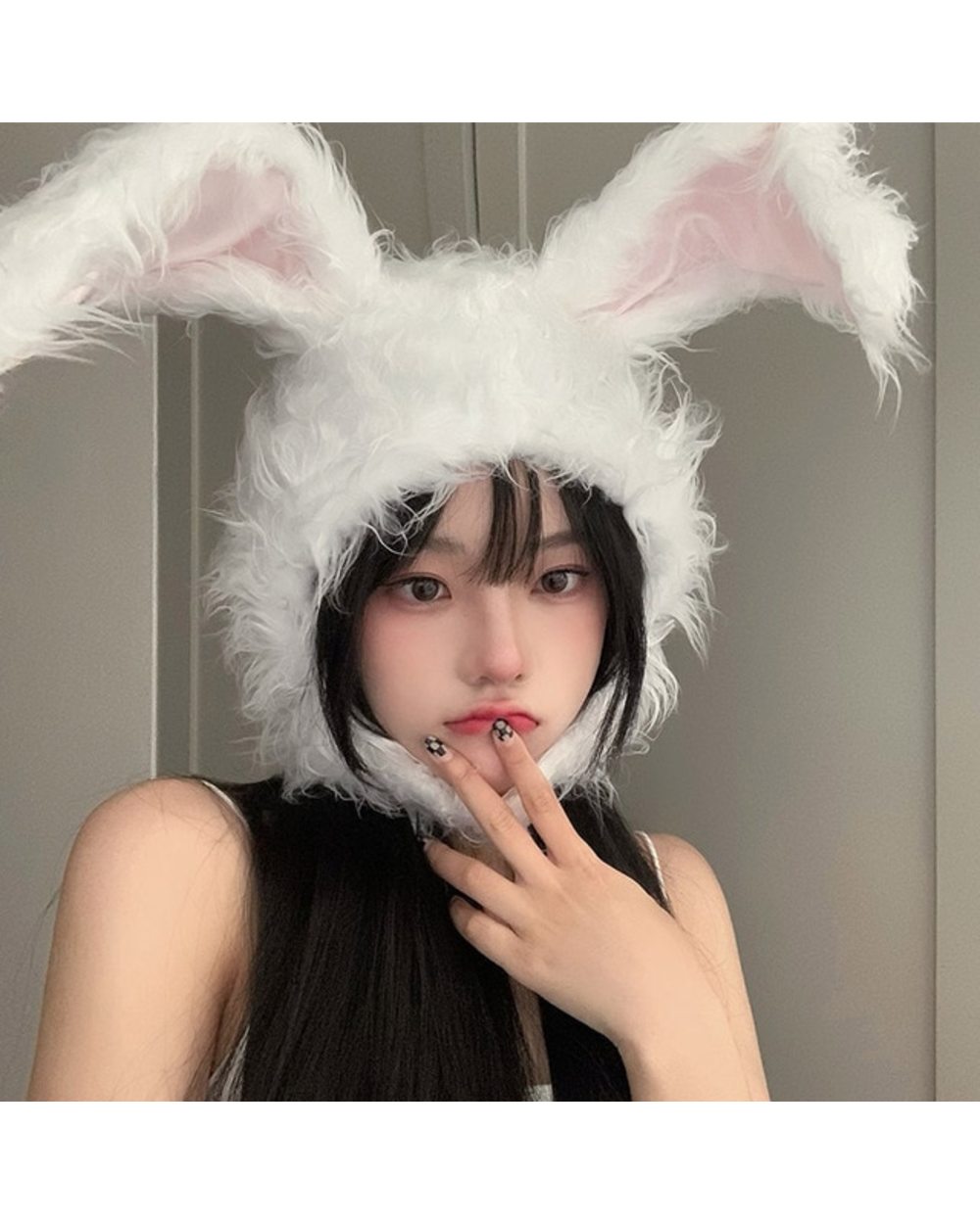 Kawaii Rabbit Bunny Ears Hat Women Girls Cute Earflap Cap Warm Head Warmer Winter Hat Girls Beanie template