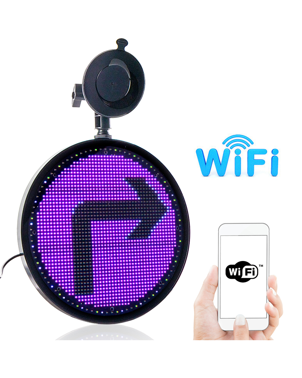 12/24V Led Car Sign Wifi Preset 8 Message Remote Control Diy Scroll Message Led Display Board + Cigarette Lighter Power template