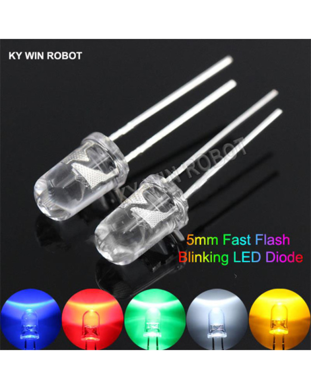 50Pcs 5Mm White Green Red Blue Yellow Light-Emitting-Diode Automatic Flashing Led Flash Control Blinking 5 Mm Led Diode template