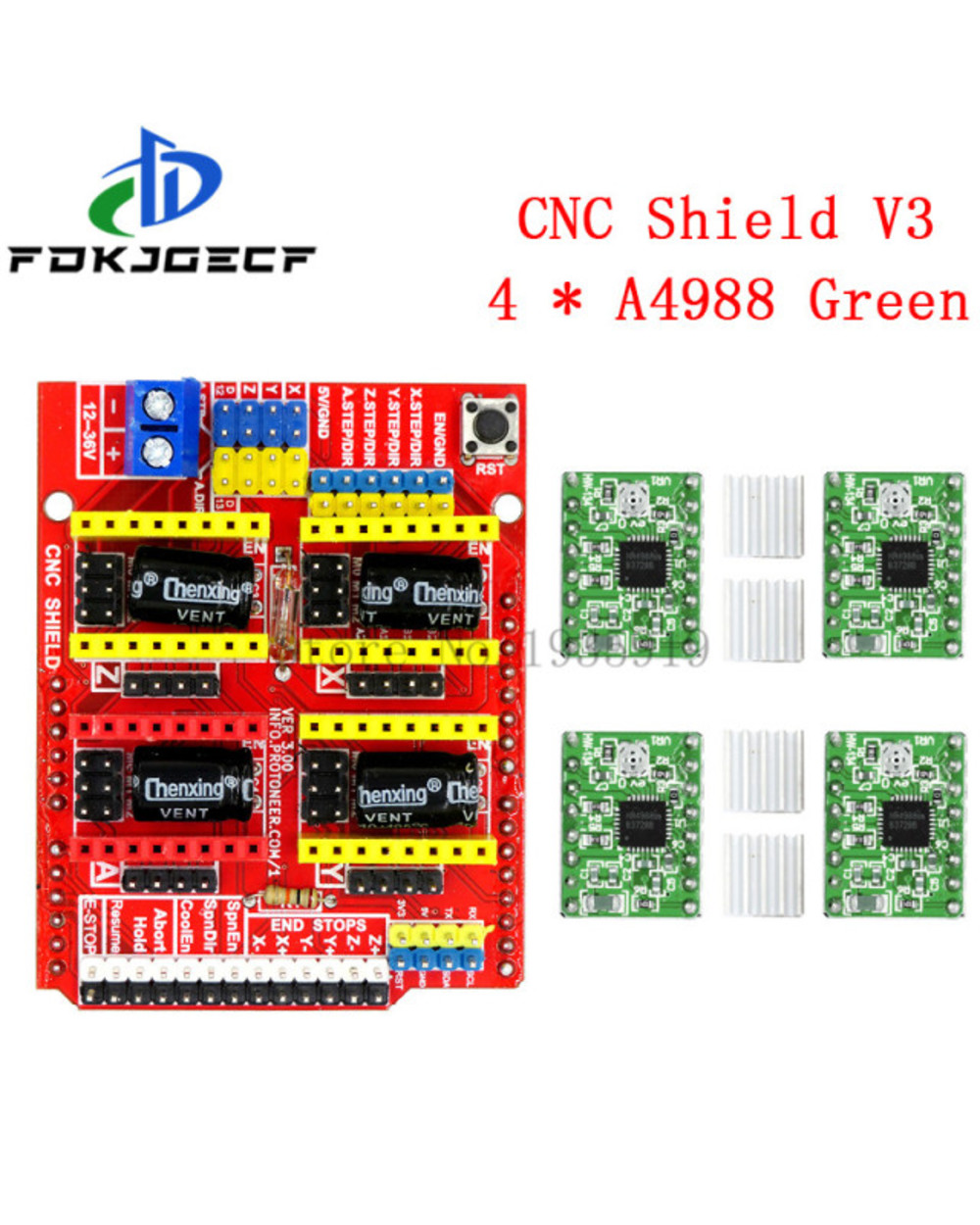 Cnc Shield V3 Engraving Machine / 3D Printer / + 4Pcs A4988 / 4Pcs Drv8825 Stepper Motor Driver For Arduino template