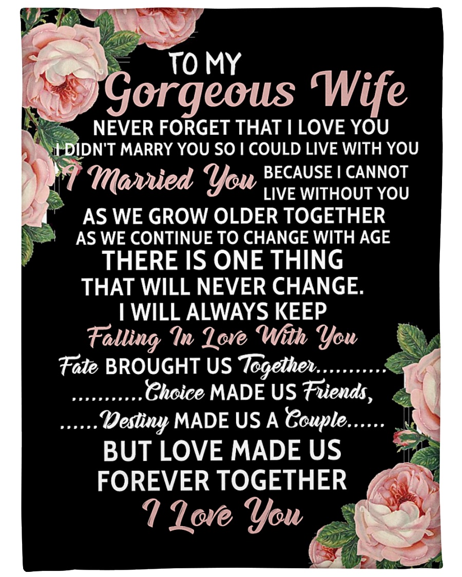 WF002 - PERFECT GIFT FOR YOUR WIFE Large Fleece Blanket - 60" x 80"