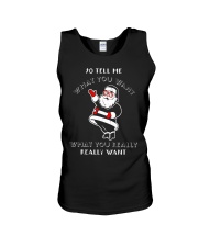 Tell Me What You Really Want Cool Santa Christmas Unisex Tank thumbnail