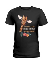 Giraffe lover gift with funny Quote I'm not Lazy Ladies T-Shirt thumbnail