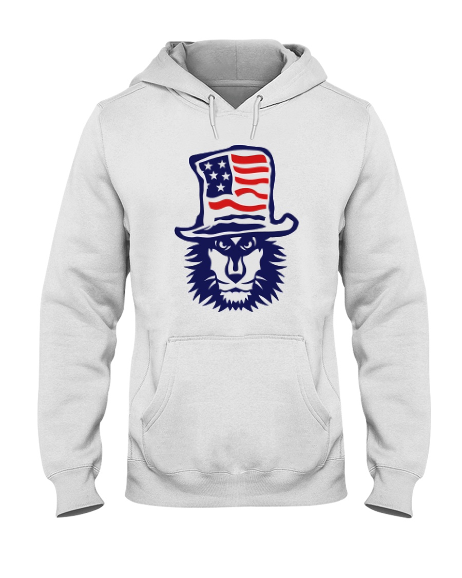 Lion Hat American Flag Hoodie Hooded Sweatshirt