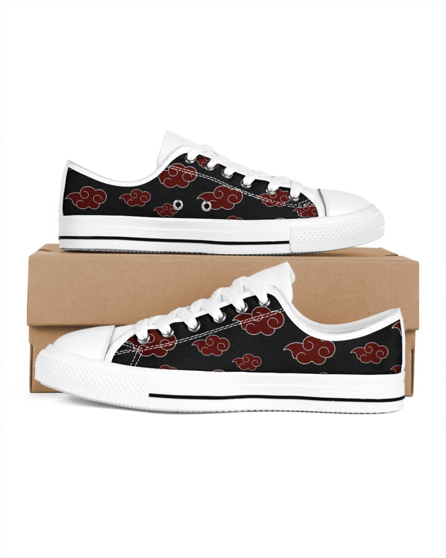 Naruto akatsuki cloud shoes Women's Low Top White Shoes