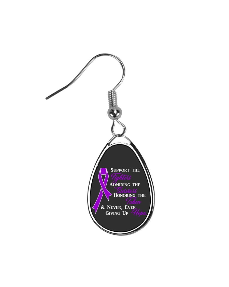 The Purple Ribbon Teardrop Earrings