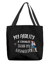 My ability is stronger than my disability All-over Tote thumbnail