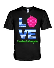 Love Transitional Kindergarten Shirt For Teacher K V-Neck T-Shirt front