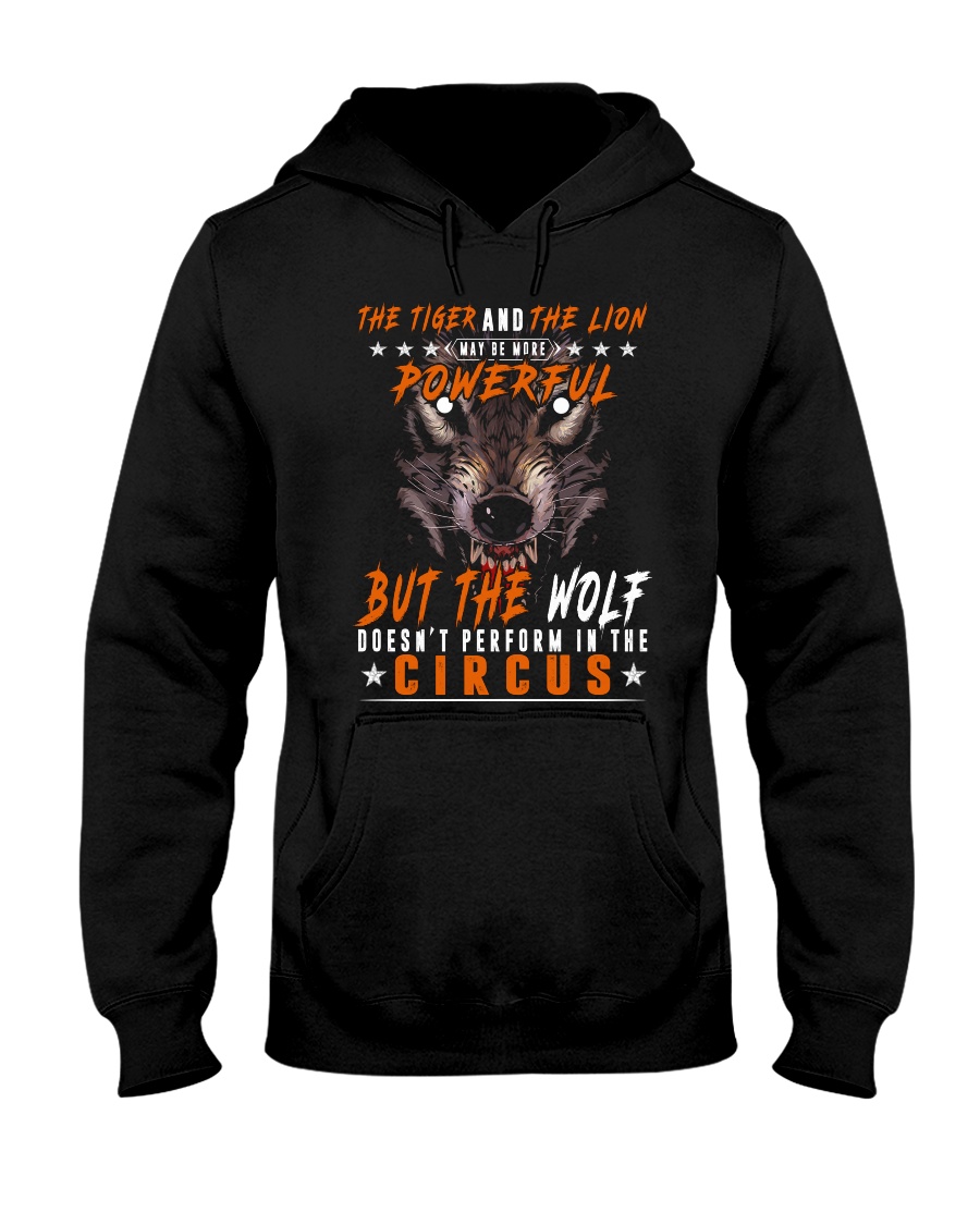The Wolf Tshirt - Font print Hooded Sweatshirt