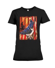 USA Flag Motocross Premium Fit Ladies Tee thumbnail