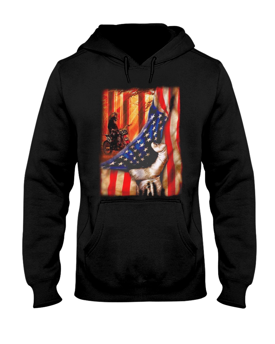 USA Flag Motocross Hooded Sweatshirt