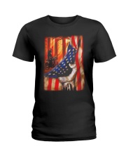 USA Flag Motocross Ladies T-Shirt thumbnail