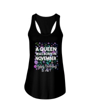 A Queen Was Born In November Ladies Flowy Tank thumbnail