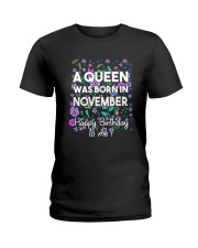 A Queen Was Born In November Ladies T-Shirt thumbnail