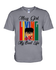 May Girl Living My Best Life V-Neck T-Shirt thumbnail