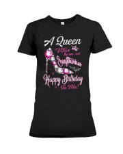 A Queen Was Born As Sagittarius Premium Fit Ladies Tee thumbnail