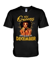 Queens Are Born In December V-Neck T-Shirt thumbnail