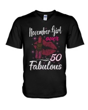 November Girl Fabulous And Over 50 V-Neck T-Shirt thumbnail