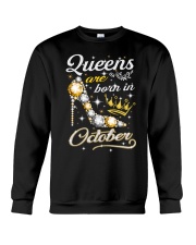 Queens Are Born In October Crewneck Sweatshirt thumbnail