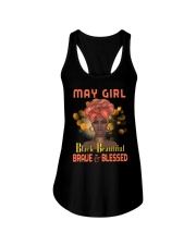 May Girl Black Beautiful Brave And Blessed Ladies Flowy Tank thumbnail