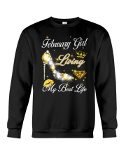 February Girl Living My Best Life Crewneck Sweatshirt thumbnail
