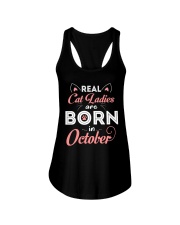 Real Cat Ladies Are Born In October Ladies Flowy Tank thumbnail